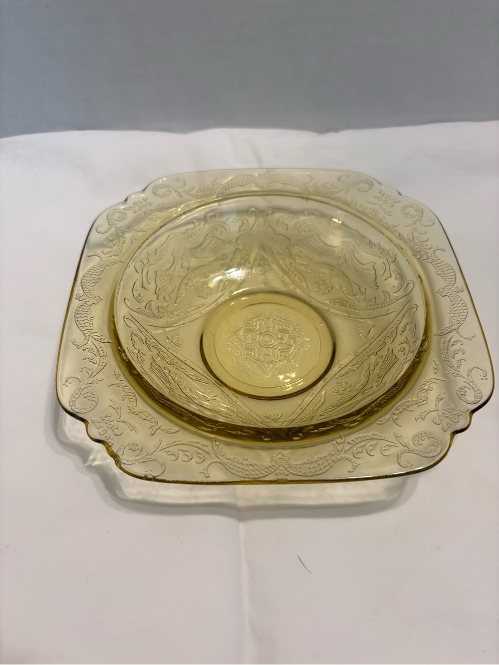 Vintage 1930s Federal Glass Madrid Amber Soup Bowl Depression Glass